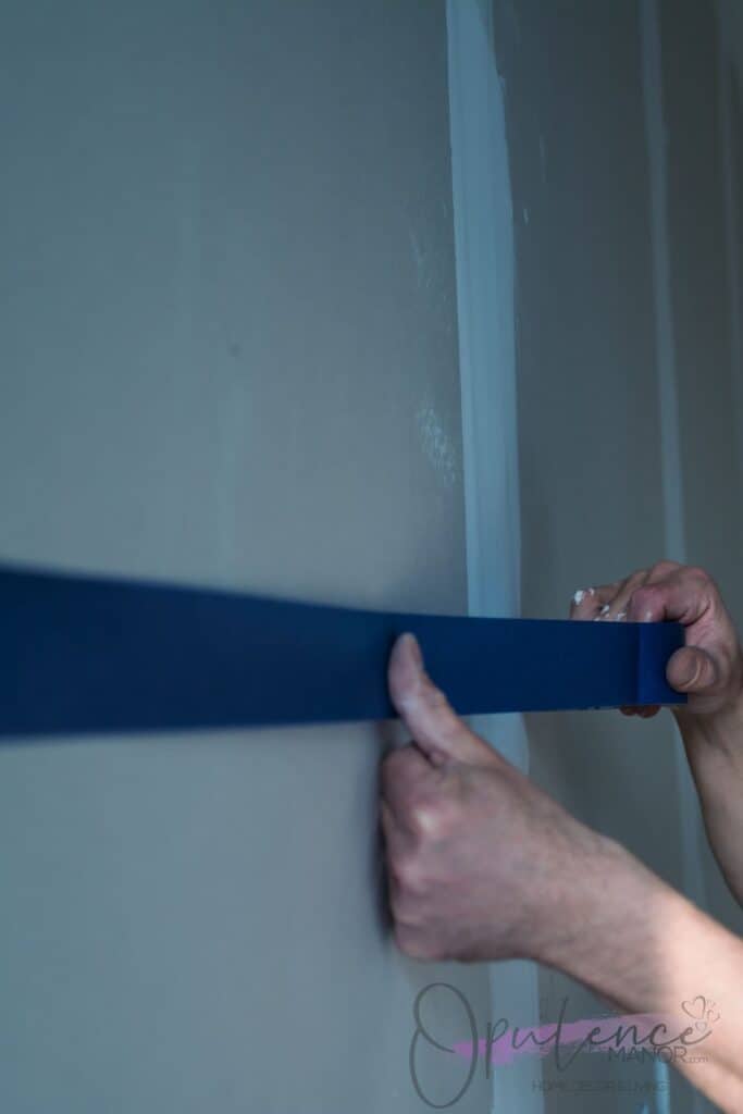 use blue tape to get a straight line